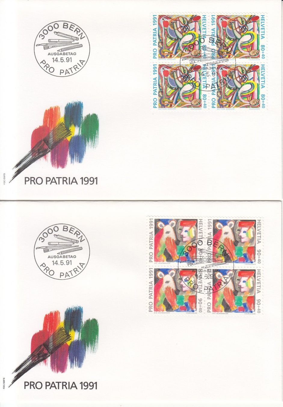 Tutti i francobolli: SBK B231 - B234 im 4er-Block FDC – Usato da Bürglen TG venduto da StampGraf 2