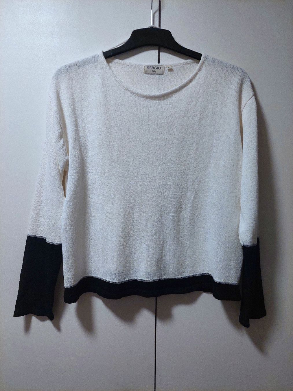 Maglioni & Felpe: Sergio City Feinstrick-Damenpullover, Weiß/Schwarz, Gr. L – Usato da Ostermundigen venduto da BagsAndMore
