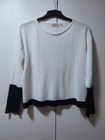 Sergio City Feinstrick-Damenpullover, Weiß/Schwarz, Gr. L