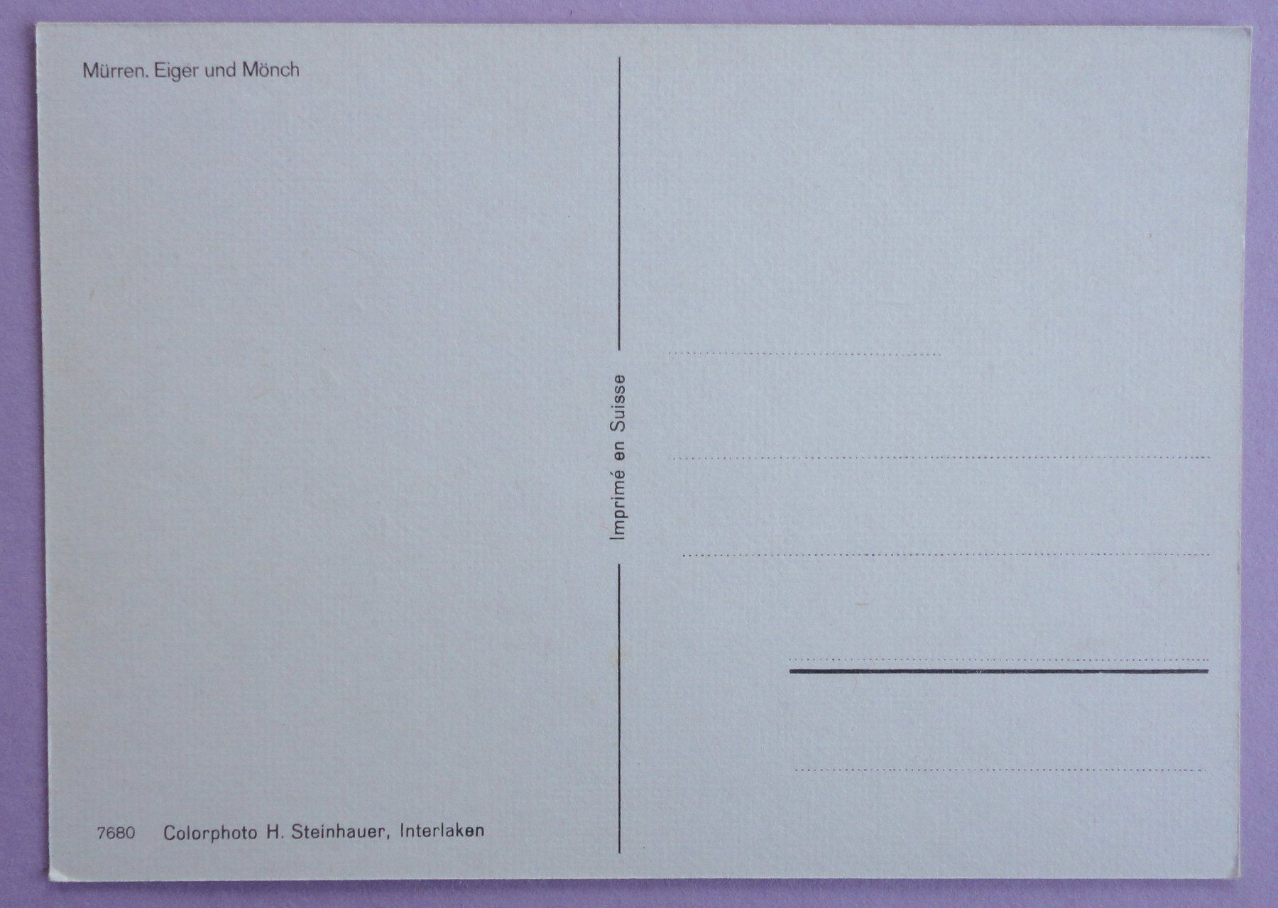Cartoline postali: Mürren, Eiger und Mönch – Usato da Fétigny venduto da Billy2miny 1