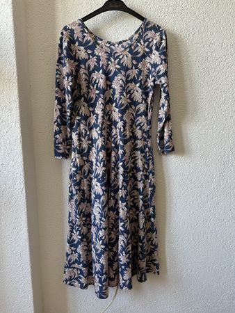 Abito donna fantasia floreale blu manica lunga taglia unica 