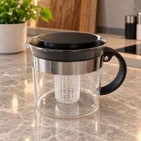 Teekanne aus Glas mit Siebeinsatz