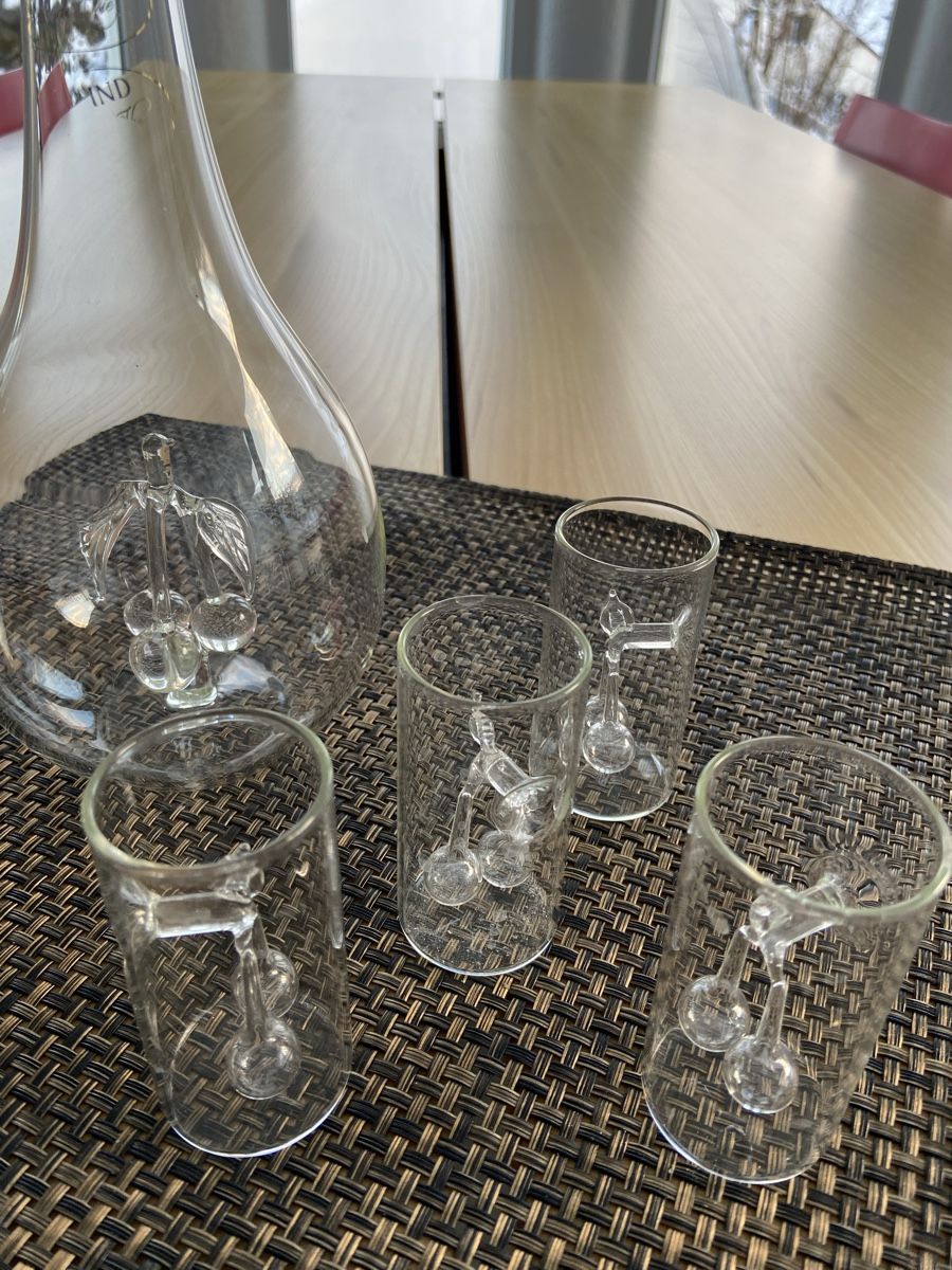 Caraffe: Glaskaraffe mit 4 Gläschen – Usato da Arboldswil venduto da agra51