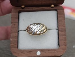 Bague Dôme Vintage – Argent 925 Plaquée Or!