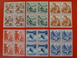 1948: Nr.286-290 ** postfrische Viererblöcke, Kat: 240.-+