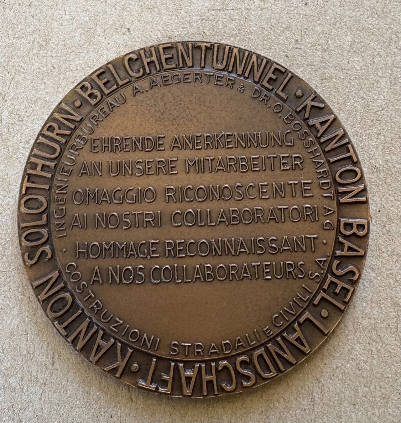 Medaglie: SCHWEIZERISCHE EIDGENOSSENSCHAFT NATIONALSTRASSE N2 – Usato da Ostermundigen venduto da Wyatt-Earp 4