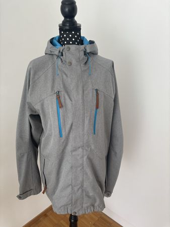 Herren-Winterjacke mit Kapuze, grau, Grösse L windfest