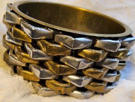 Vintage Metall Modernist Armreif, ca 1970-80