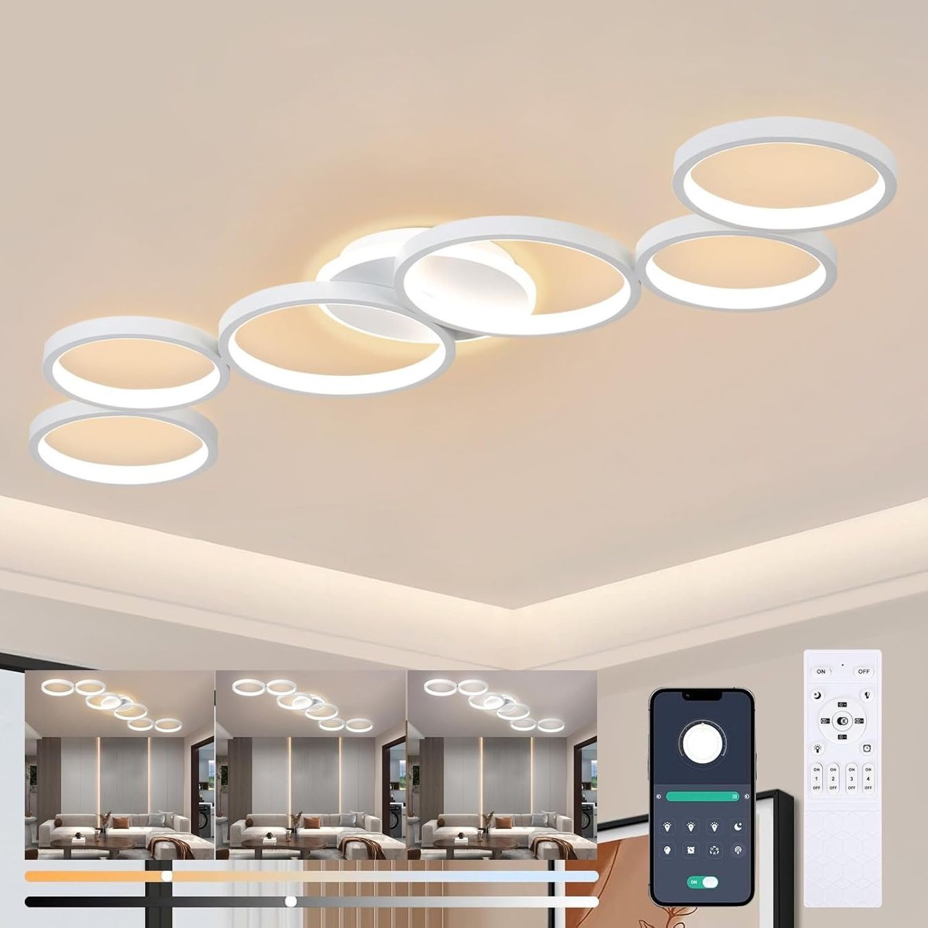 Lampadari & plafoniere: LED Deckenleuchte dimmbar weiss App & Fernbedienung – Nuovo e nell'imballaggio originale da Dietikon venduto da Abverkauf10