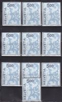 10 Stickereimarken  à 5Fr.  Jahr 2000  ** Postfrisch **