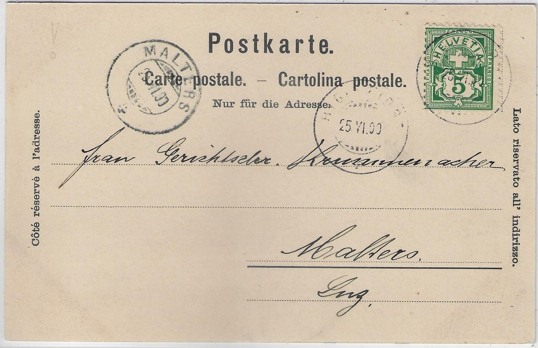 Cartoline postali: Gruss vom Rigi - Vitznau-Rigi-Bahn - Litho – Usato da Ettingen venduto da Kartenplanet 1