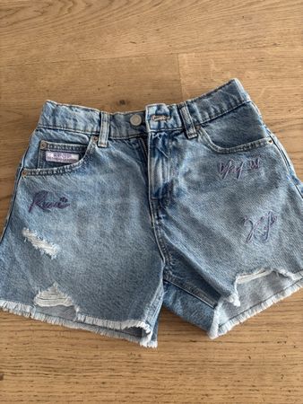 K-POP Jeansshorts Zara 146cm blaue Jeans mit Aufdruck
