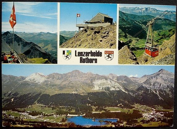 Cartoline postali: LENZERHEIDE-VALBELLA Rothorn-Luftseilbahn – Usato da Jona venduto da philajona