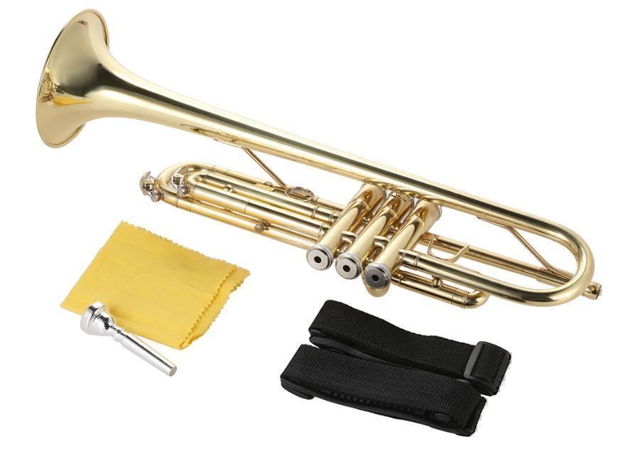 Strumenti musicali: Trompete Bb Flach Messing Gold-gemalt – Nuovo (secondo la descrizione) da Chur venduto da elektronikmarkt 3