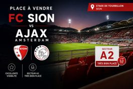 FC SION AJAX AMSTERDAM - 1 billet A2 très bien placé