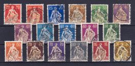 1908-25 Helvetia mit Schwert, kompl. gest. Serie, SBK 170.-