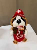 Souvenir CH Hund mit Akkordeon, spielt Musik und bewegt sich