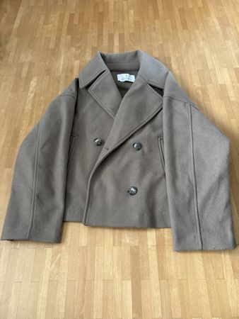 Stradivarius Mantel kurz, Gr. L, beige, Übergangsjacke,