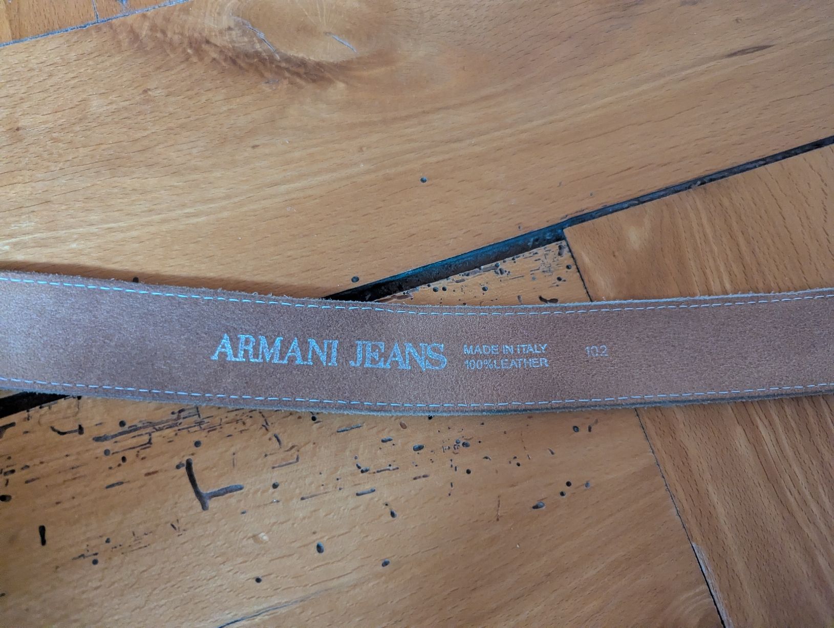 Armani Cinture: Armani Jeans Leather Belt Tan – Usato da Stans venduto da angelajanequick 2