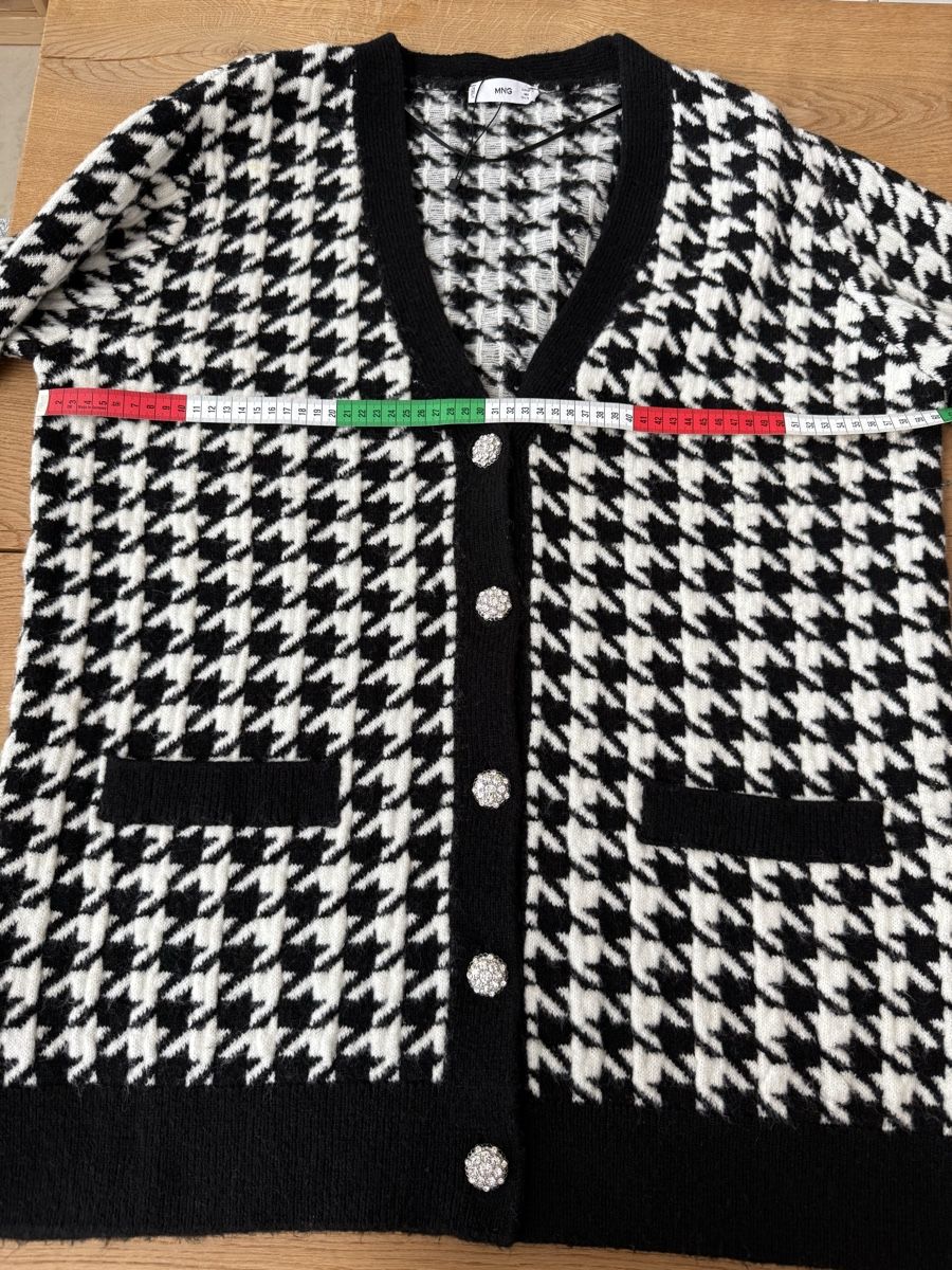 Mango Giacche: Schwarze Strickjacke mit Hahnentrittmuster, Grösse M – Usato da Stettlen venduto da Beauty-19 7