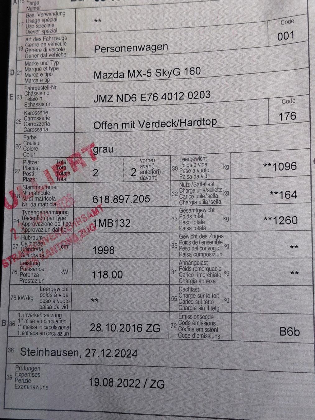 Mazda Autos: Mazda MX5 ND 2.0 160 – Défectueux à Menziken par Ziolkowski 9