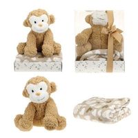 Geburts-Geschenkbox -Plüsch-Affe + Decke