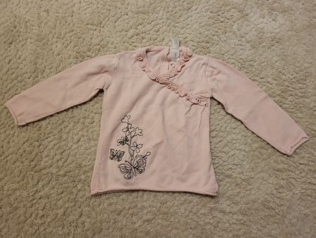 Süesses Mädchen Langarmshirt, rosa mit Schmetterling, Gr.92
