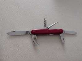 Taschenm. Vintage rot Inox mit mehreren Werkzeugen gebraucht