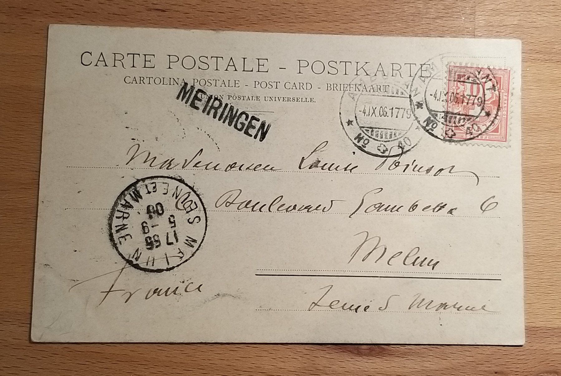 Tutti i francobolli: Carte P mit Stabstempel Meiringen 1906 – Usato da Unterägeri venduto da PhilatelieStudiger