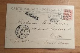 Carte P mit Stabstempel Meiringen 1906