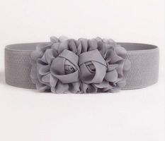 NEUER Stretch Gürtel mit Rosenmotiv grau Gr. XS - 202476