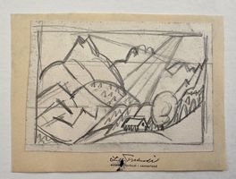 Lill Tschudi Original Zeichnung, 11x15cm gut gehandelt
