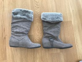Stiefel Kunstwildleder beige 37 Fell