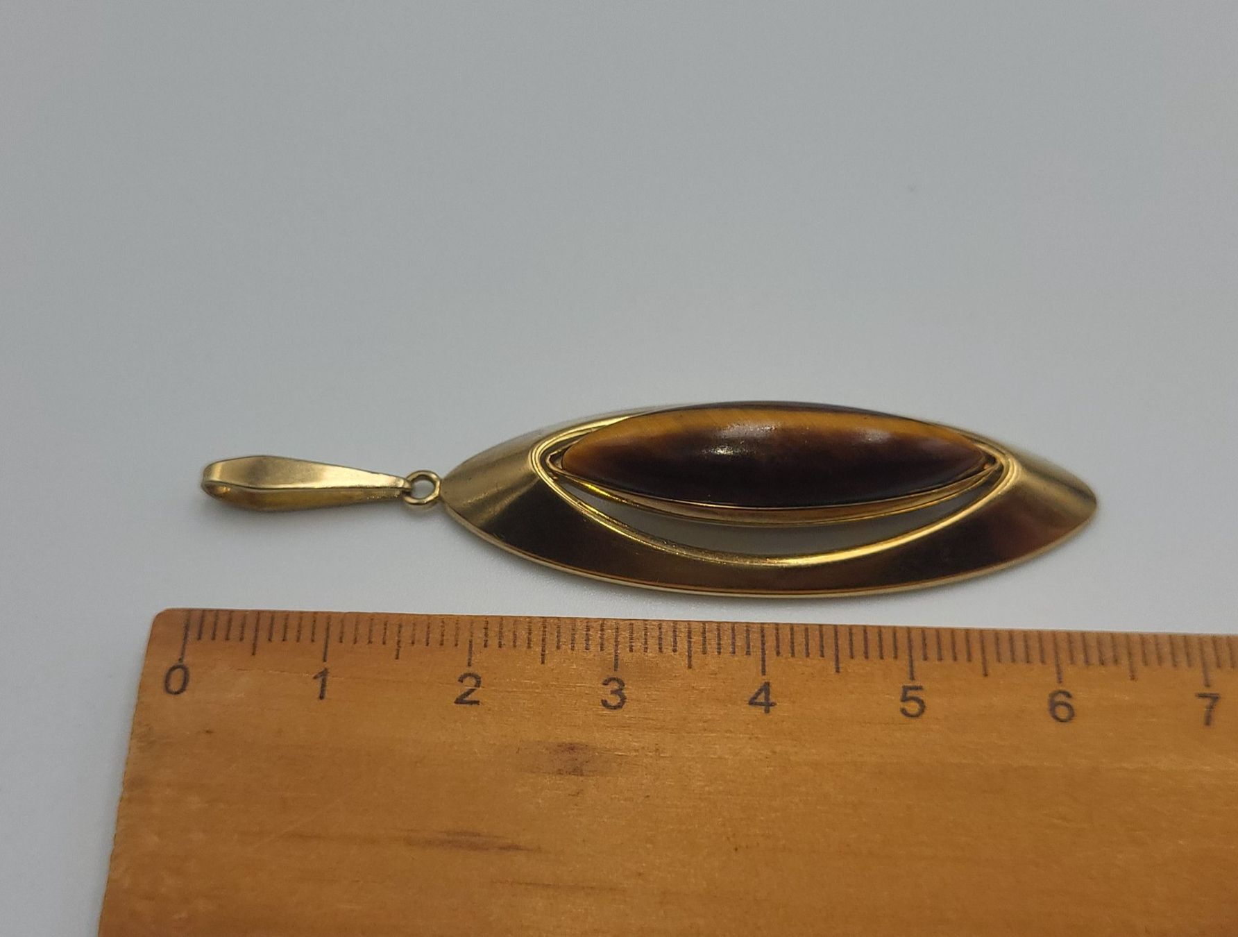 Ciondoli: Gold Anhänger Mit Tigerauge – Usato da Wald ZH venduto da Dasilver