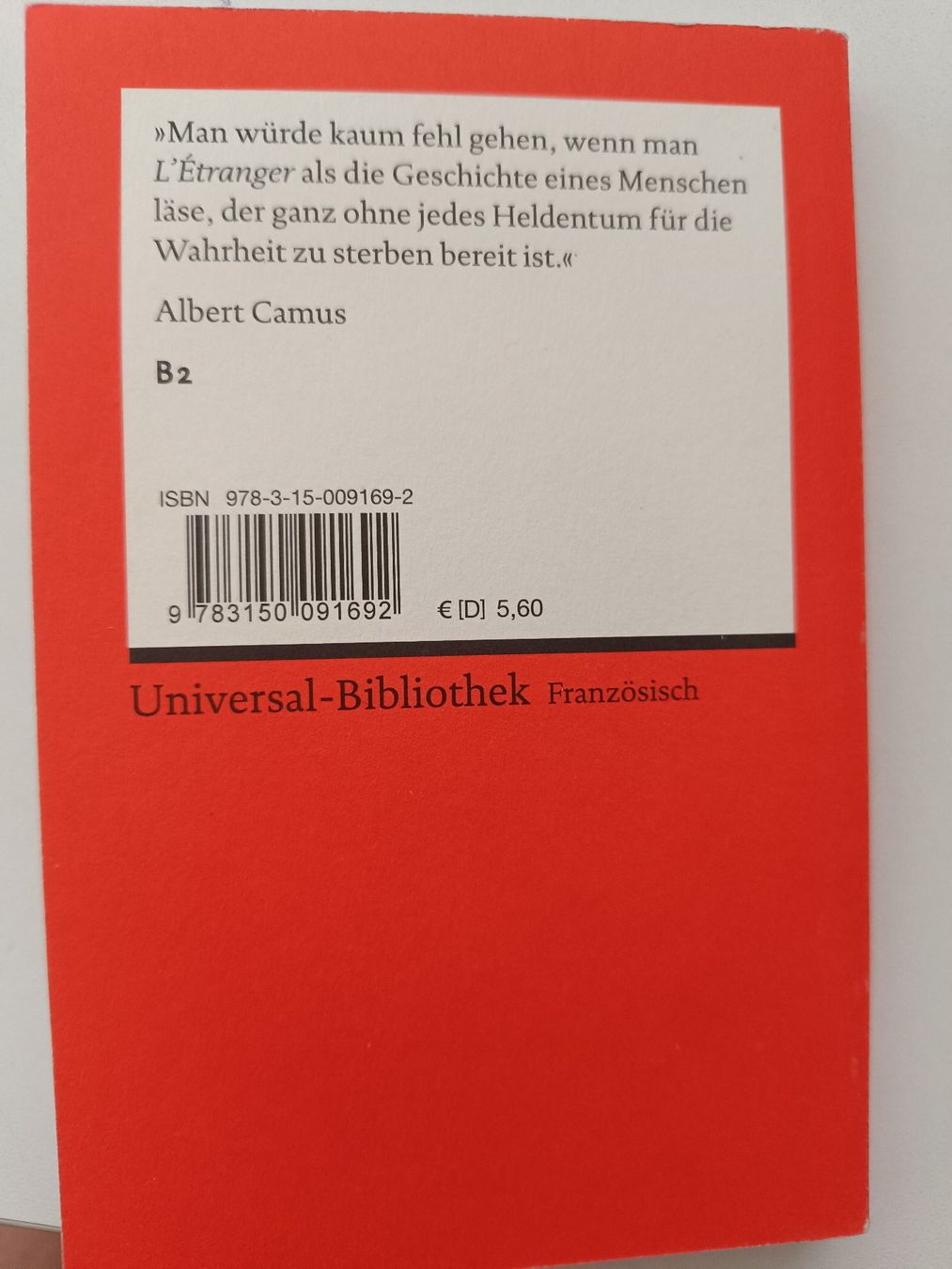Bücher: L'Étranger – Gebraucht aus Möriken AG von Brigitte111 1