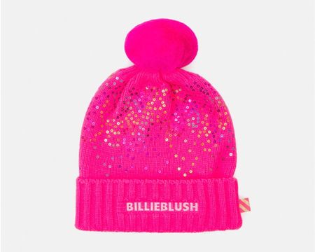 Billieblush Mütze & Loop Set, Pink mit Pailletten 52-54 NEU