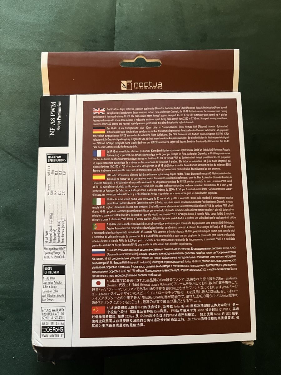 Noctua Ventilatori: 1x noctua nf a8 premium fan – Nuovo e nell'imballaggio originale da Luzern venduto da noe_jc8r 1