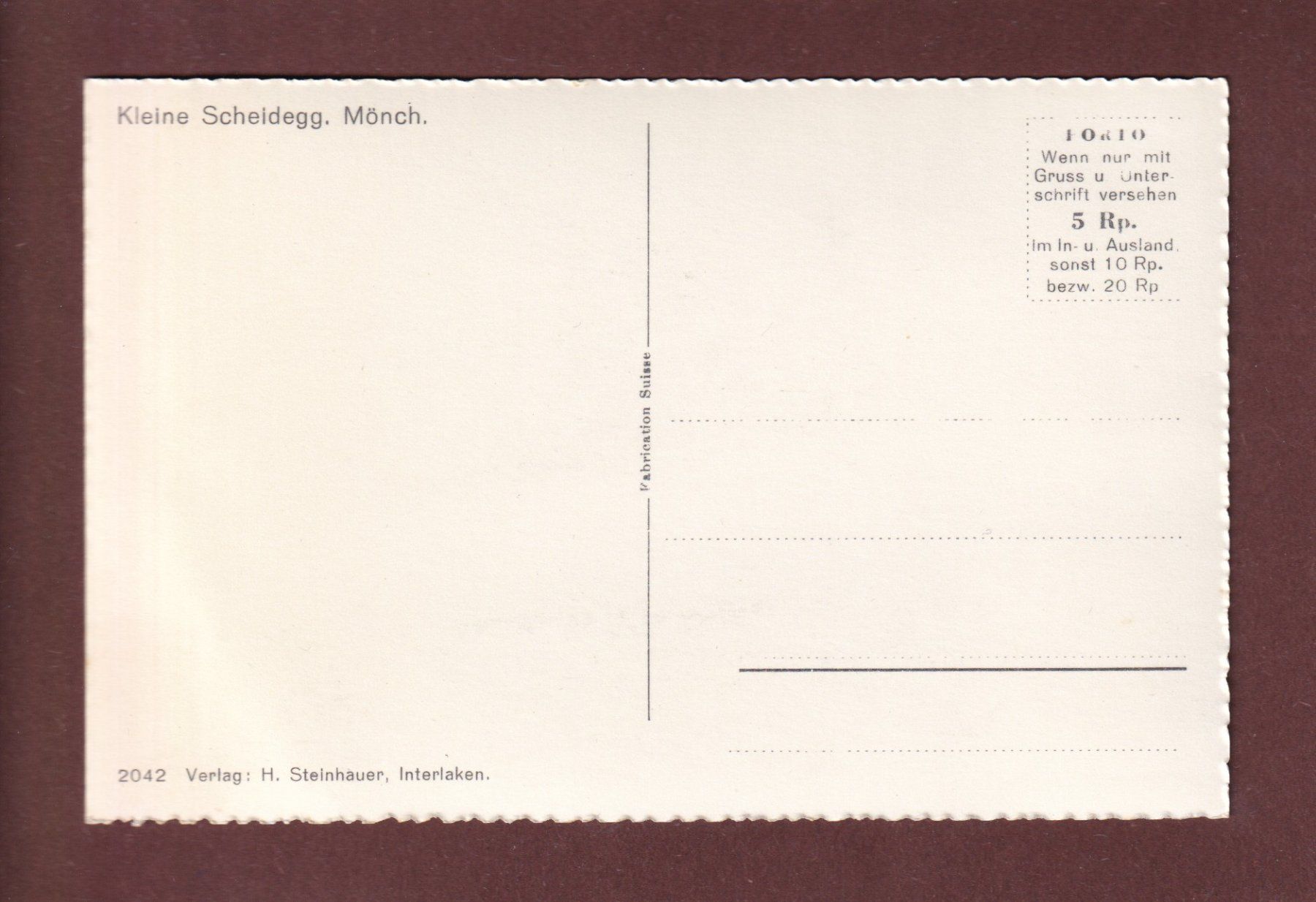 Cartoline postali: KLEINE SCHEIDEGG - Mönch – Usato da Pully venduto da nicecards-shop 1