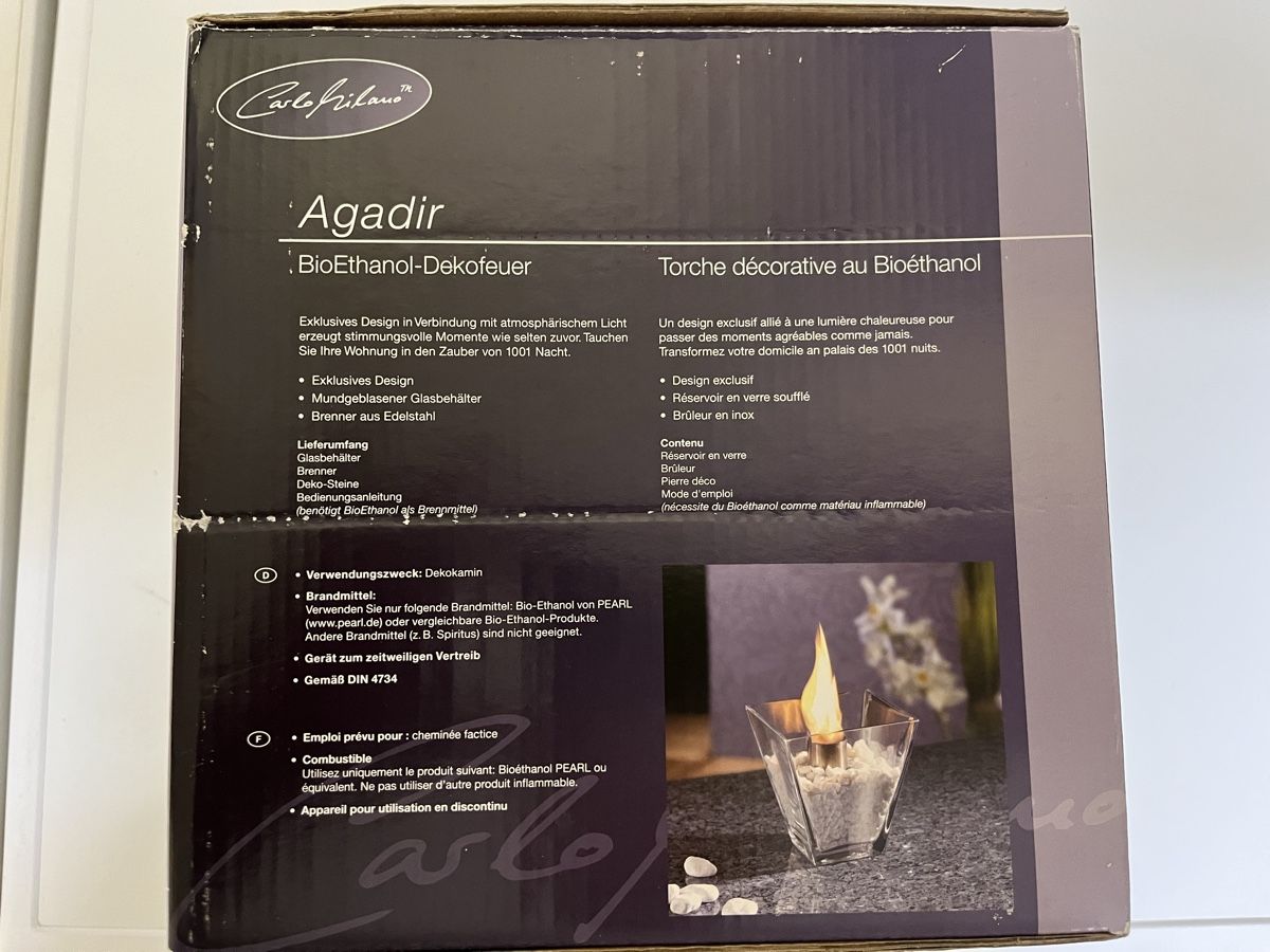Bracieri: Bio Ethanol Deko-Feuer Agadir – Nuovo e nell'imballaggio originale da Meilen venduto da Feldmeilen 1