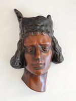 Vintage Wandmaske des Bamberger Reiters Halbprofil