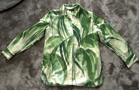 Massimo Dutti Baumwollbluse mit Tropical-Print – Grösse 38