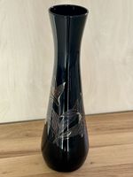 Vintage Kristallglas Vase schwarz signiert G.Corsini 24.5 cm