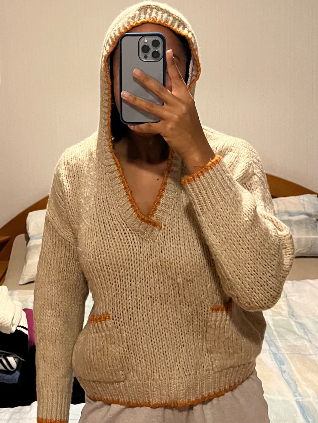 Mango Maglioni & Felpe: Strickpullover mit Kapuze, Beige, Mango, Grösse S – Nuovo (secondo la descrizione) da Zürich venduto da celineaceline
