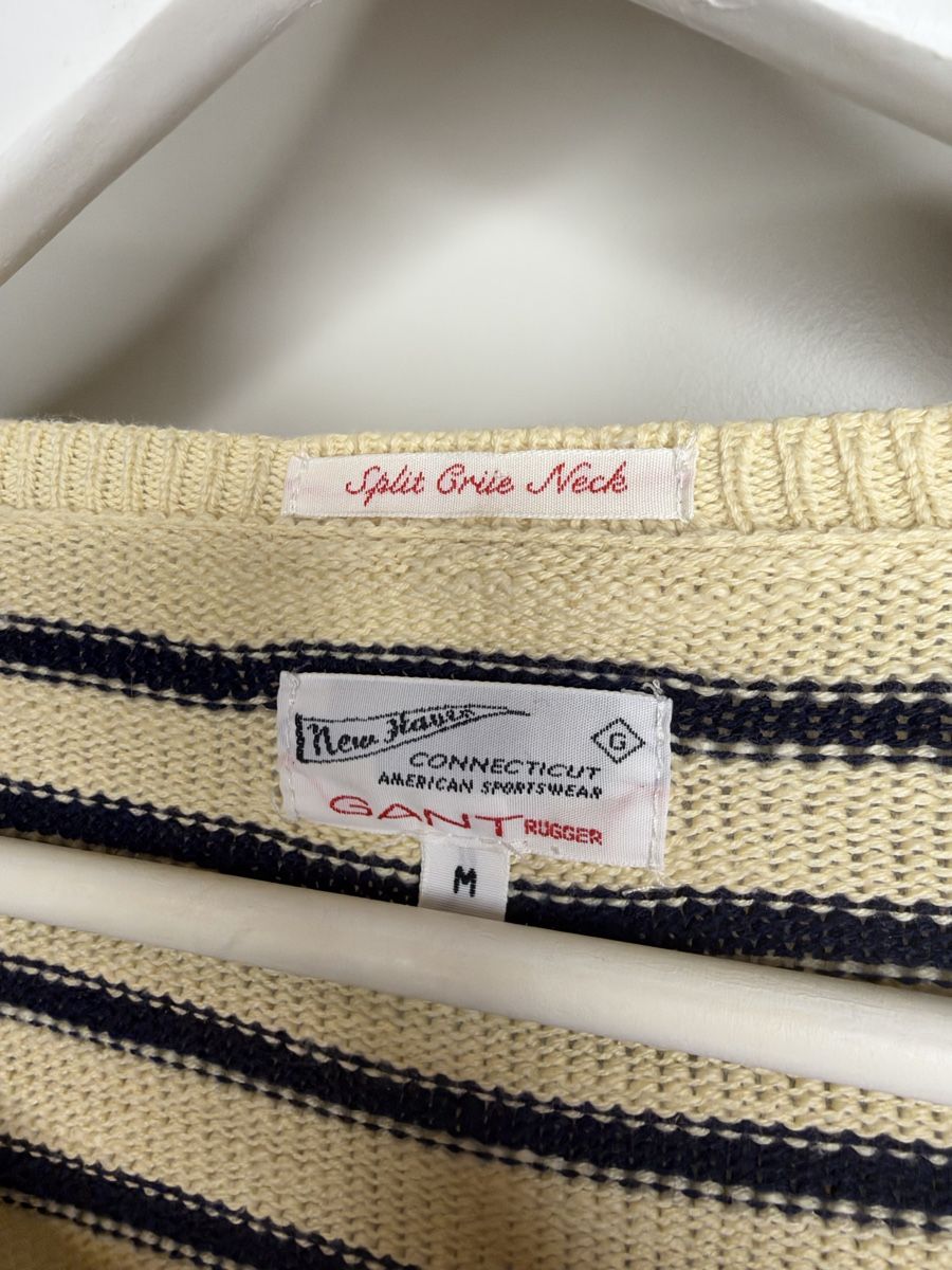Maglioni & Felpe: Pull Gant Rugger rayé beige et bleu marine taille M – Usato da Villiers venduto da nou_68rh 1