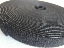 Klettband schwarz 1cm. breit, länge 5meter