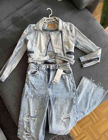 Denim Jacket  und Jeans Set hellblau Grösse M guter Zustand