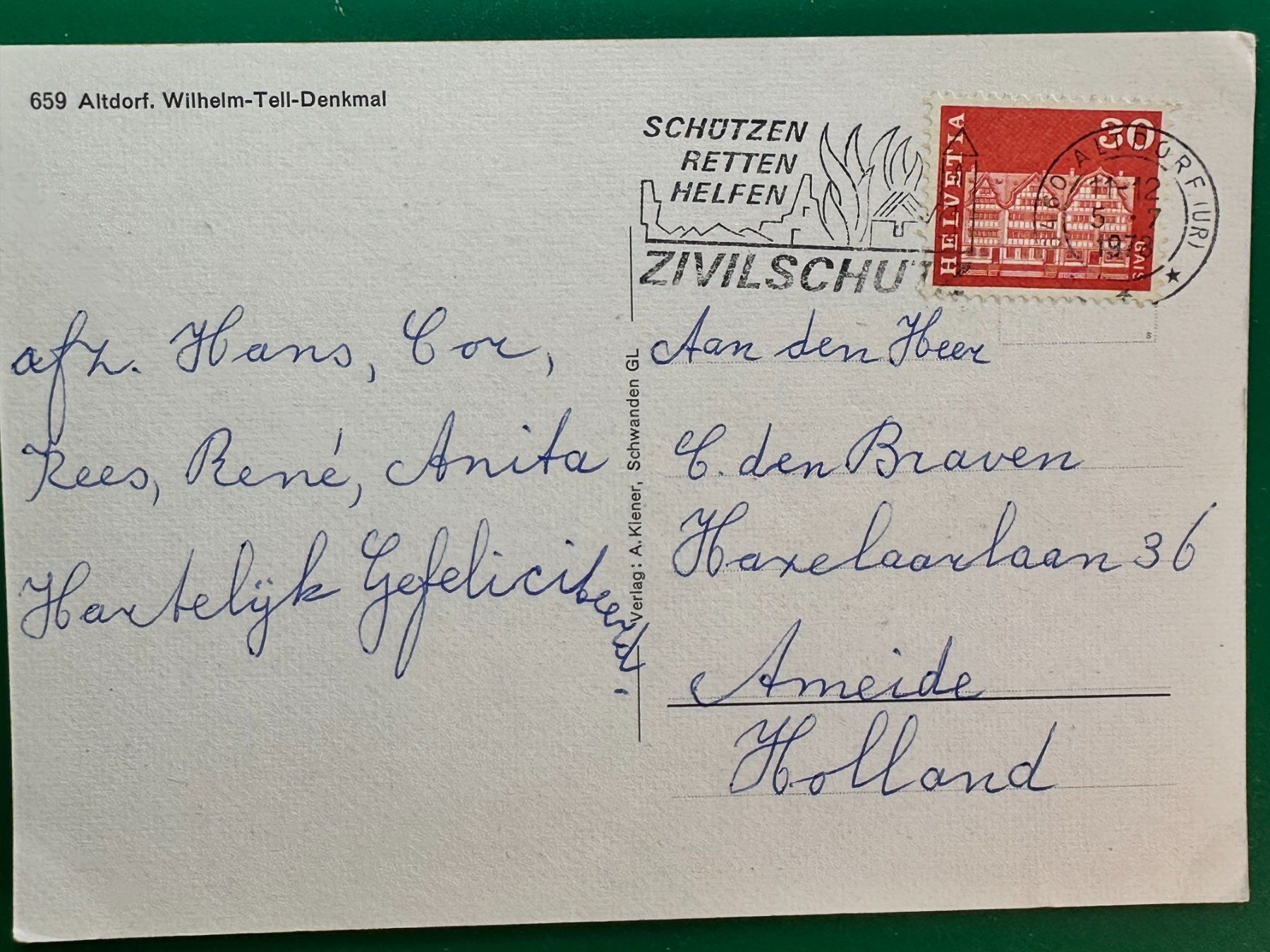 Cartes postales: Altdorf - Wilhelm Tell Denkmal - Oldtimer - belebt – D'occasion à Steg VS par _vinci_ 1