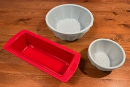 3 Silikon Backformen - 1x Kastenform von Tefal - 2x IKEA