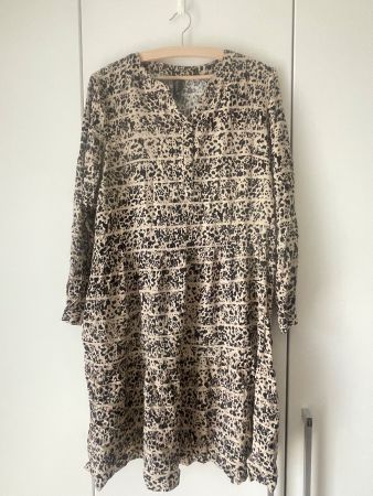 Kleid Multitblu beige/schwarz Grösse 38 guter Zustand