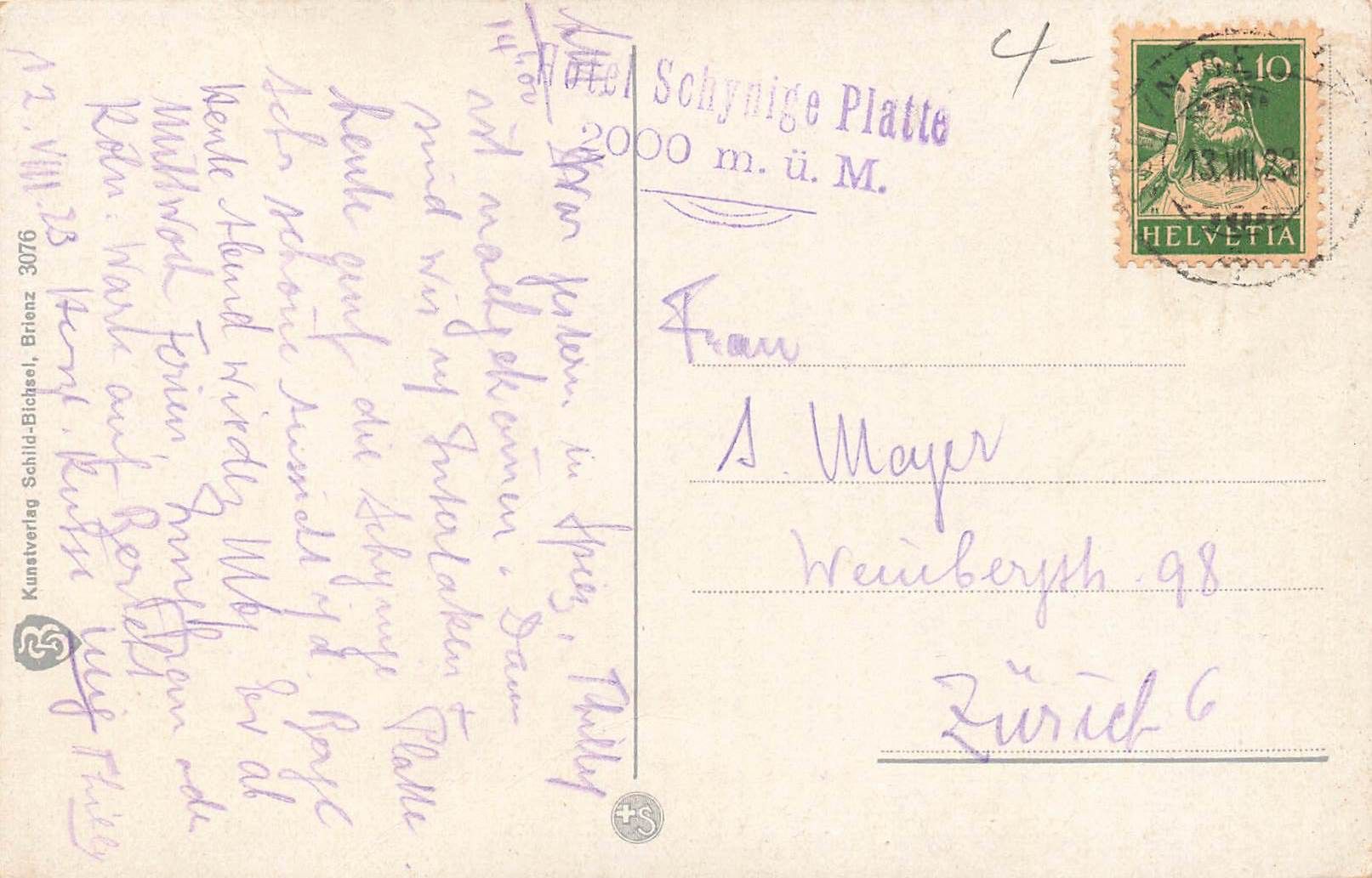 Cartes postales: Schynige platte – D'occasion à Biasca par Blenio71 1